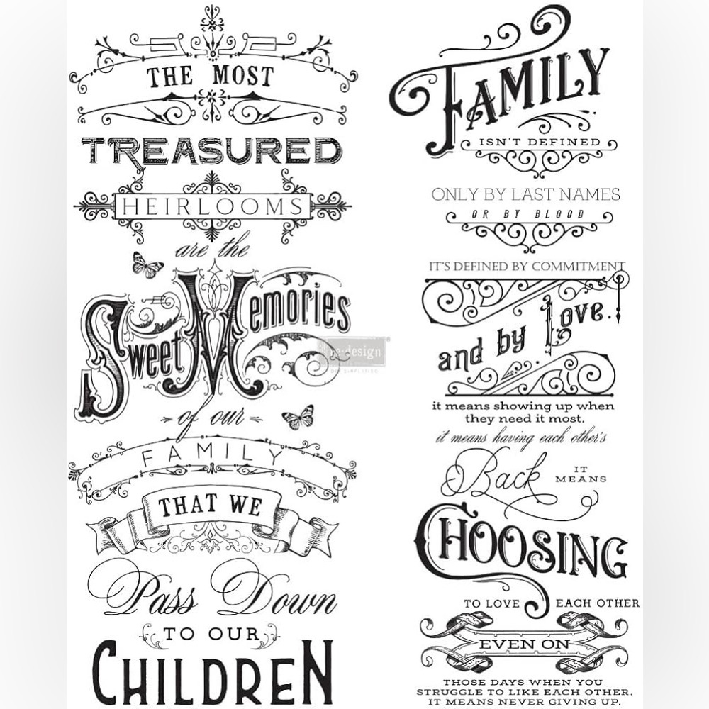 Redesign with Prima Decor Transfer ~ FAMILY HEIRLOOM (Retired design) 24” x 29”